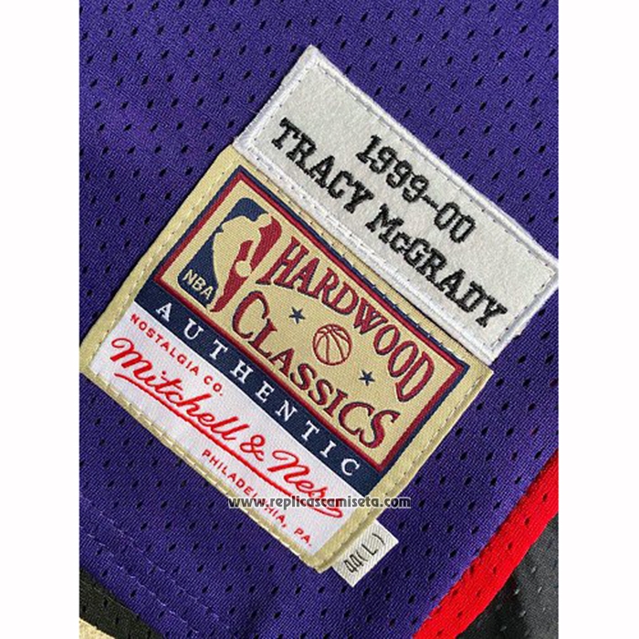 Camiseta Toronto Raptors Tracy McGrady #1 Hardwood Classics Throwback Negro Violeta